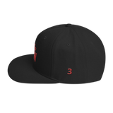 The Goat of Miami Red text Snapback Hat