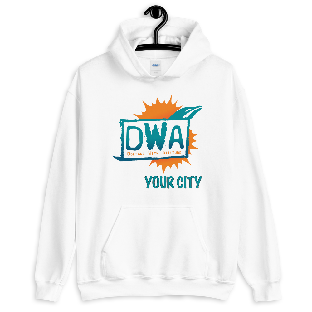 DWA Custom Hoodie (Your city on front- Your name on the back)